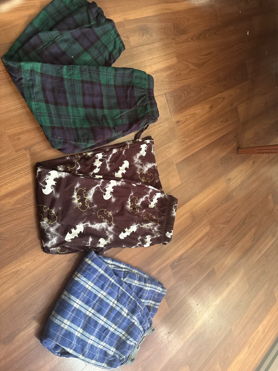 3 Pairs of Pajama Pants - Plaid & Batman
