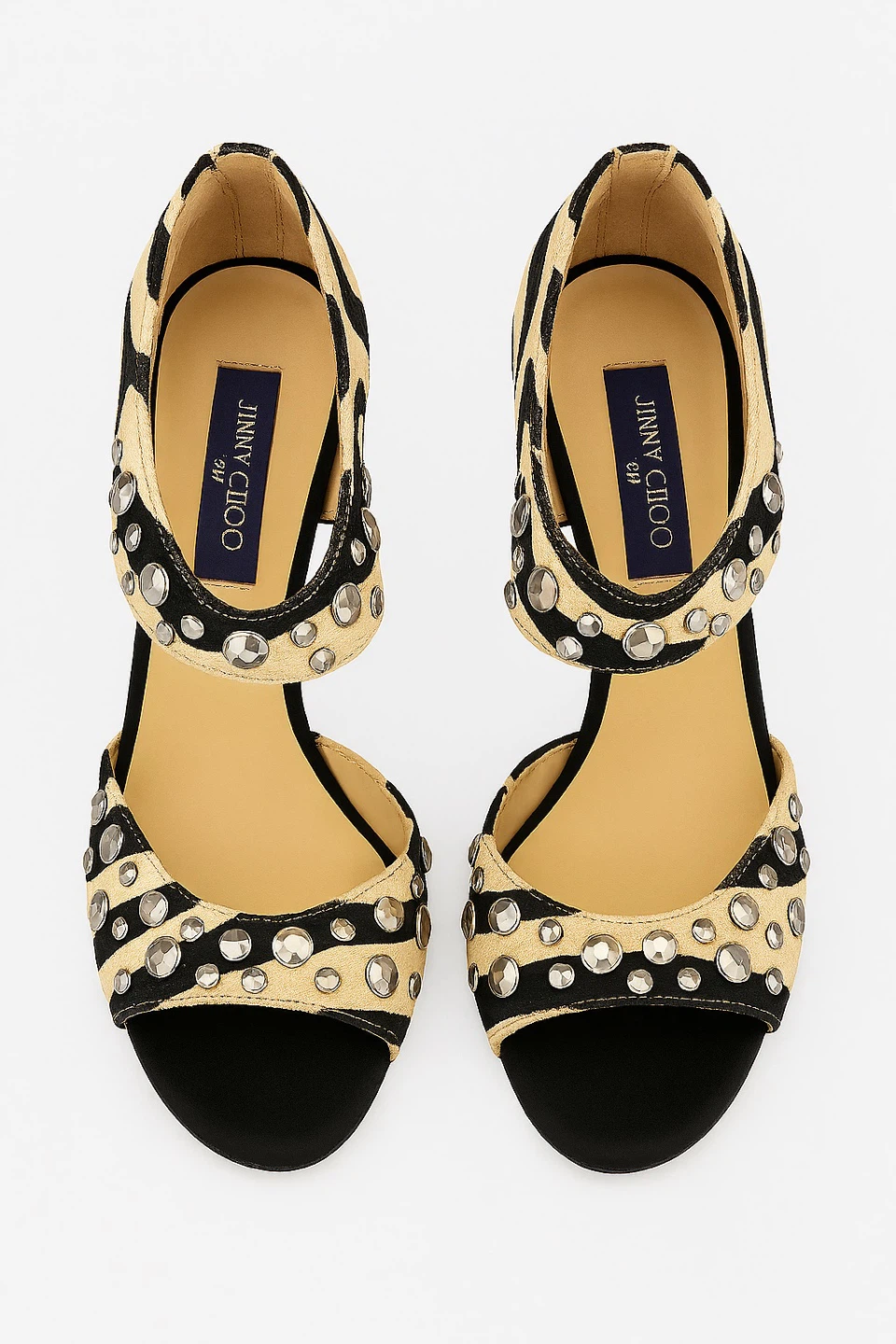 Jimmy Choo Zebra Print Studded Heels Size 39 - photo 3