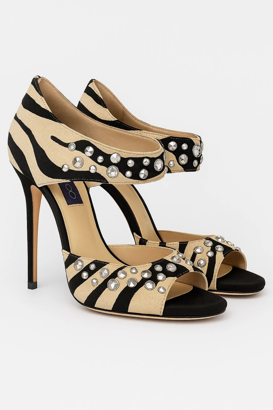 Jimmy Choo Zebra Print Studded Heels Size 39