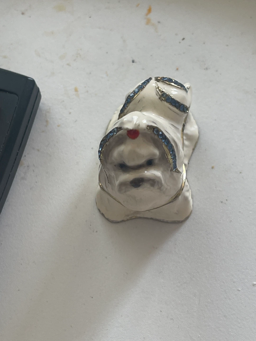 White Dog Trinket Box