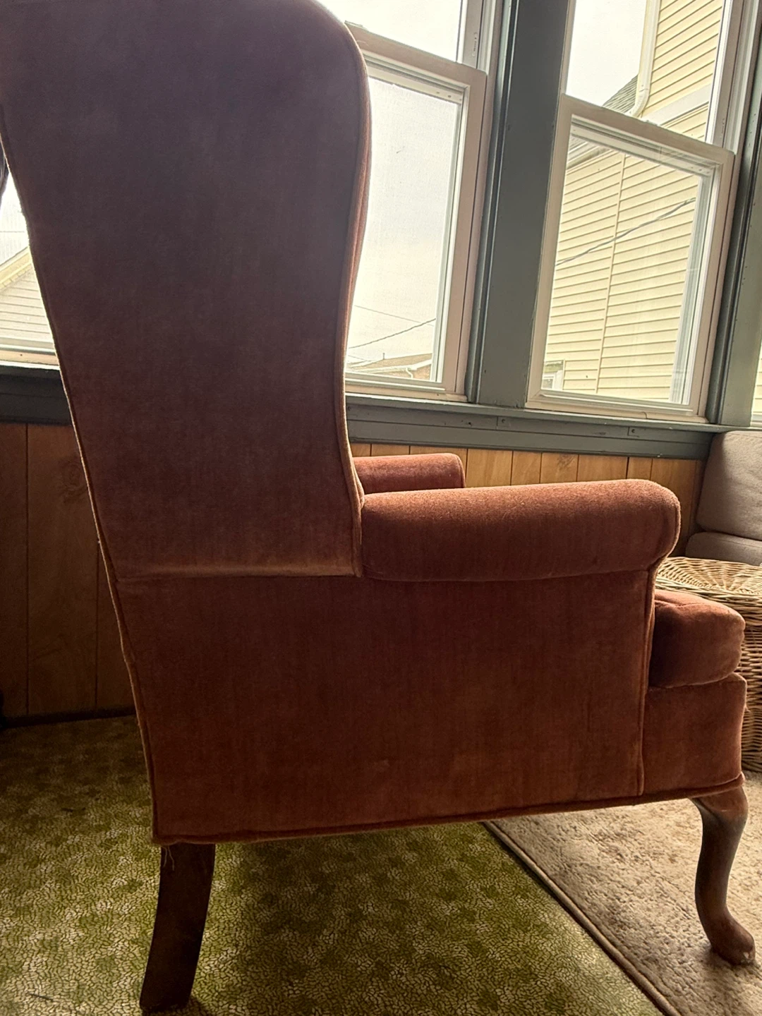 Velvet Pink Philosopher Wingback Armchair - photo 3