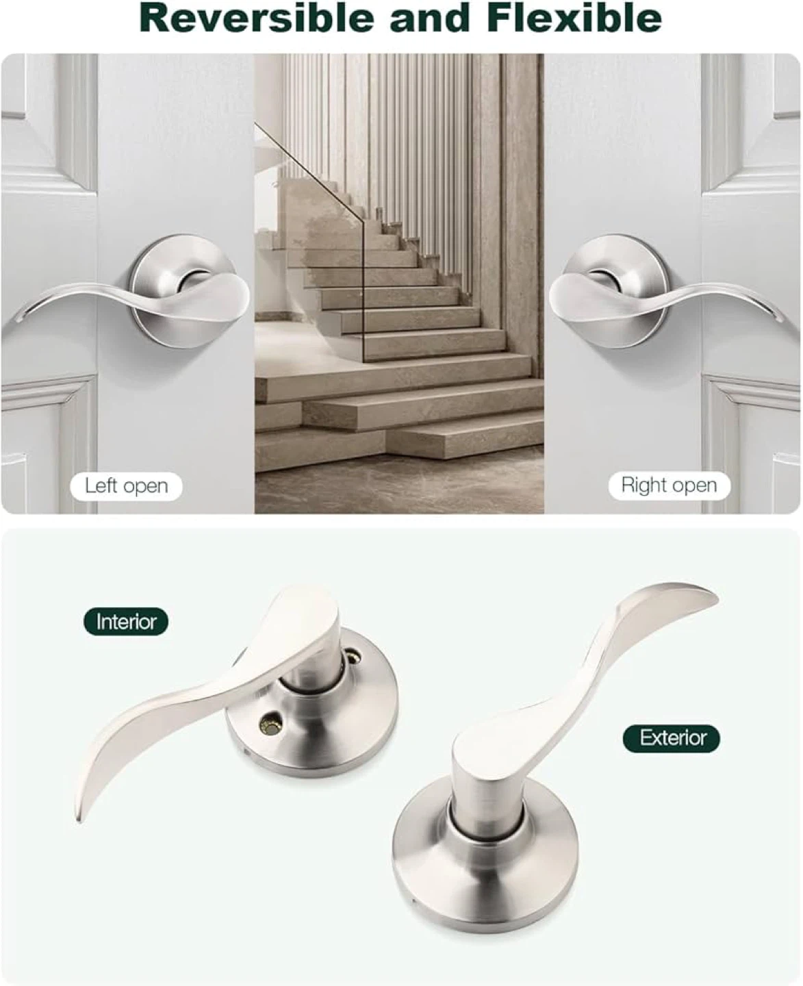 GOBEKOR 10 Pack Door Handle Satin Nickel - photo 2