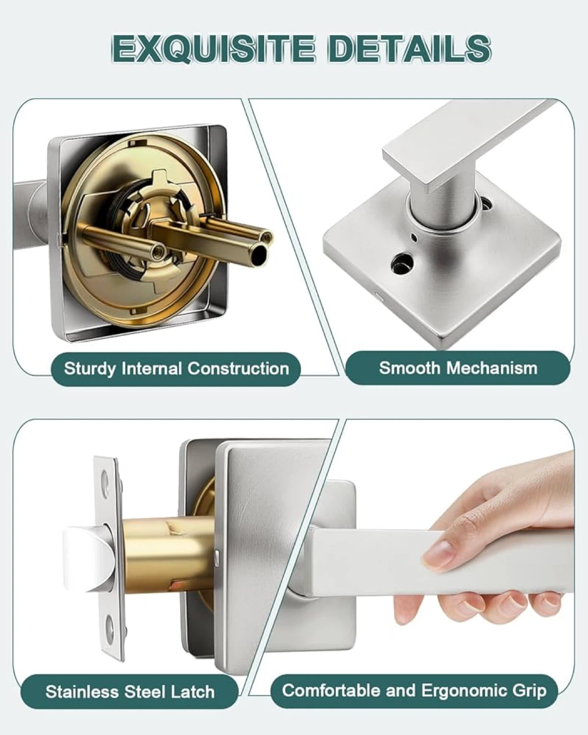 Door Lever Handle Set - Stainless Steel - photo 2