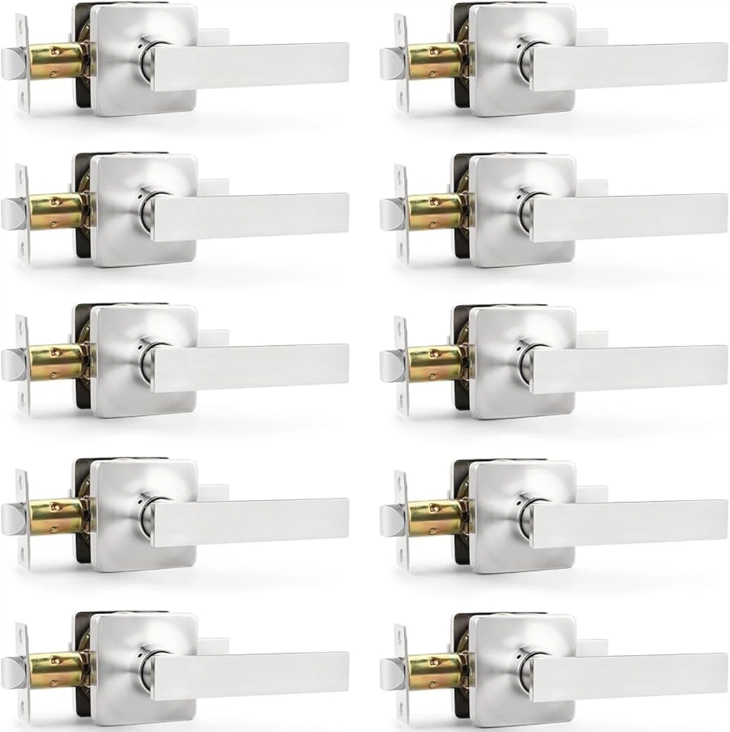 Door Lever Handle Set - Stainless Steel
