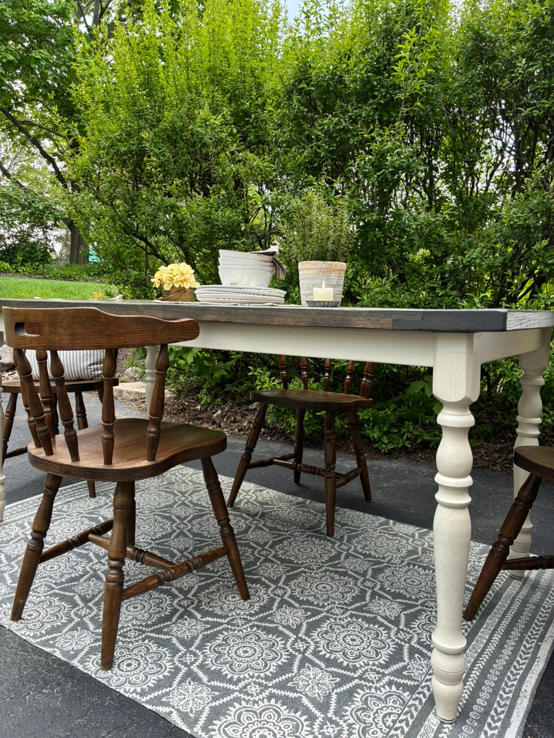Farmhouse Dining Table Set with 4 Chairs - photo 3