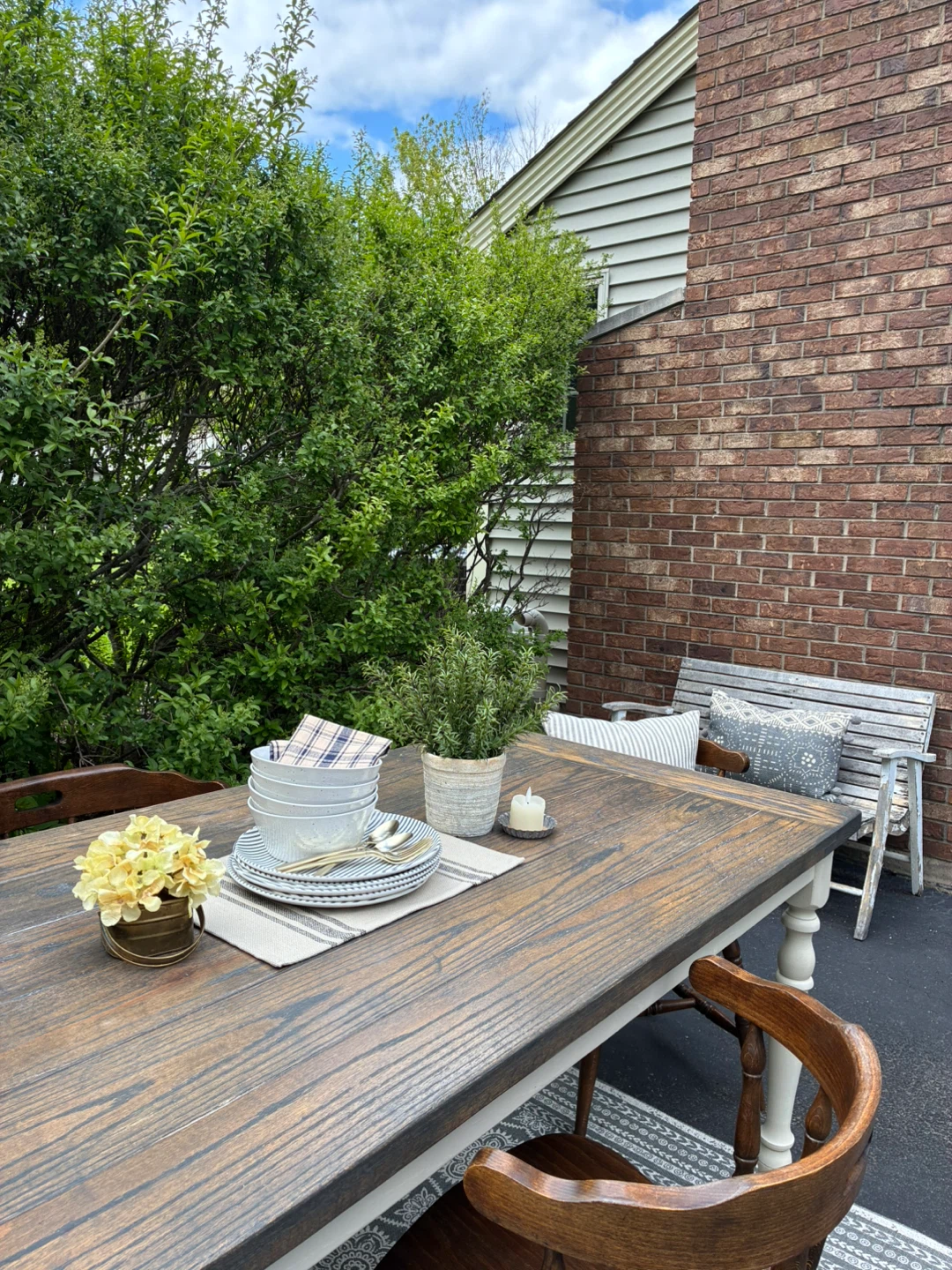 Farmhouse Dining Table Set with 4 Chairs - photo 4
