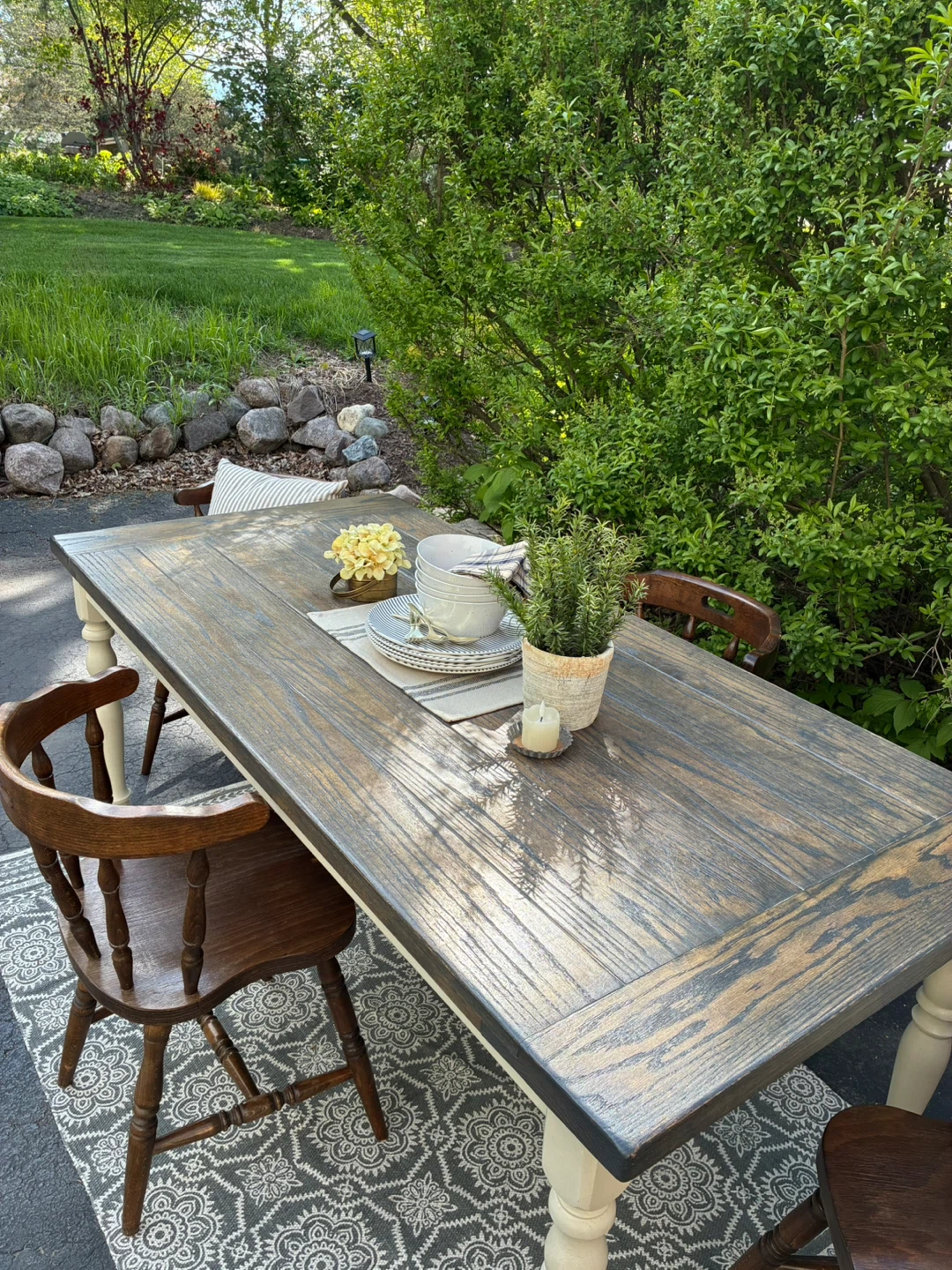 Farmhouse Dining Table Set with 4 Chairs - photo 2