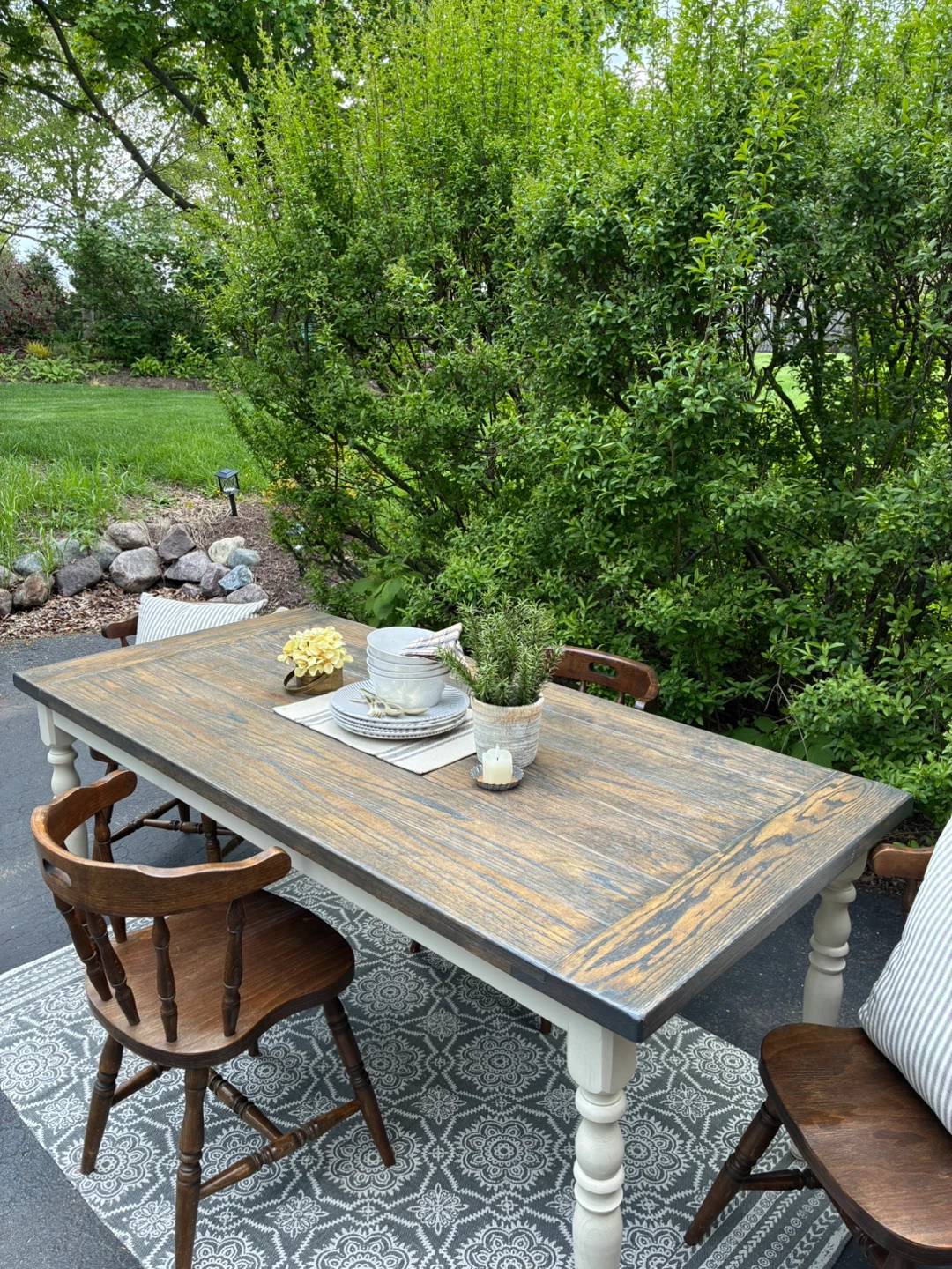 Farmhouse Dining Table Set with 4 Chairs - photo 5