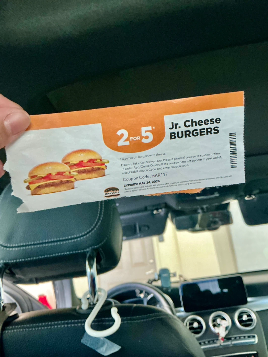 Harvey's Jr. Cheese Burgers Coupon
