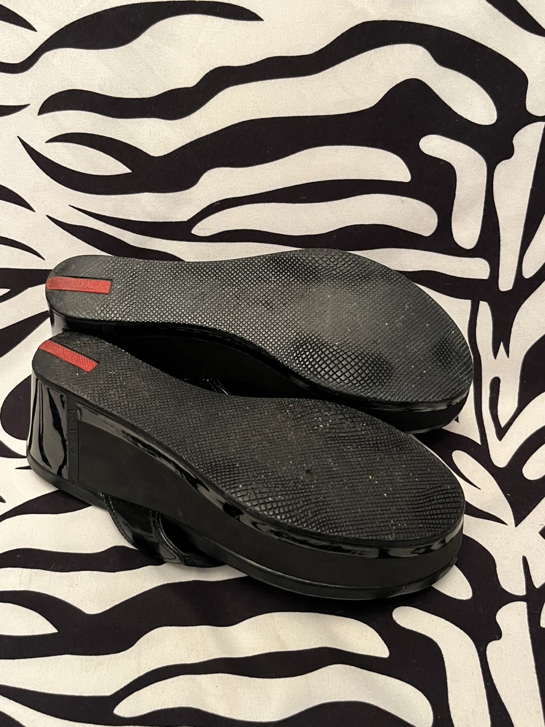 🖤  Prada platform wedge thong sandals Size 38.5 Women’s 🖤 - photo 5