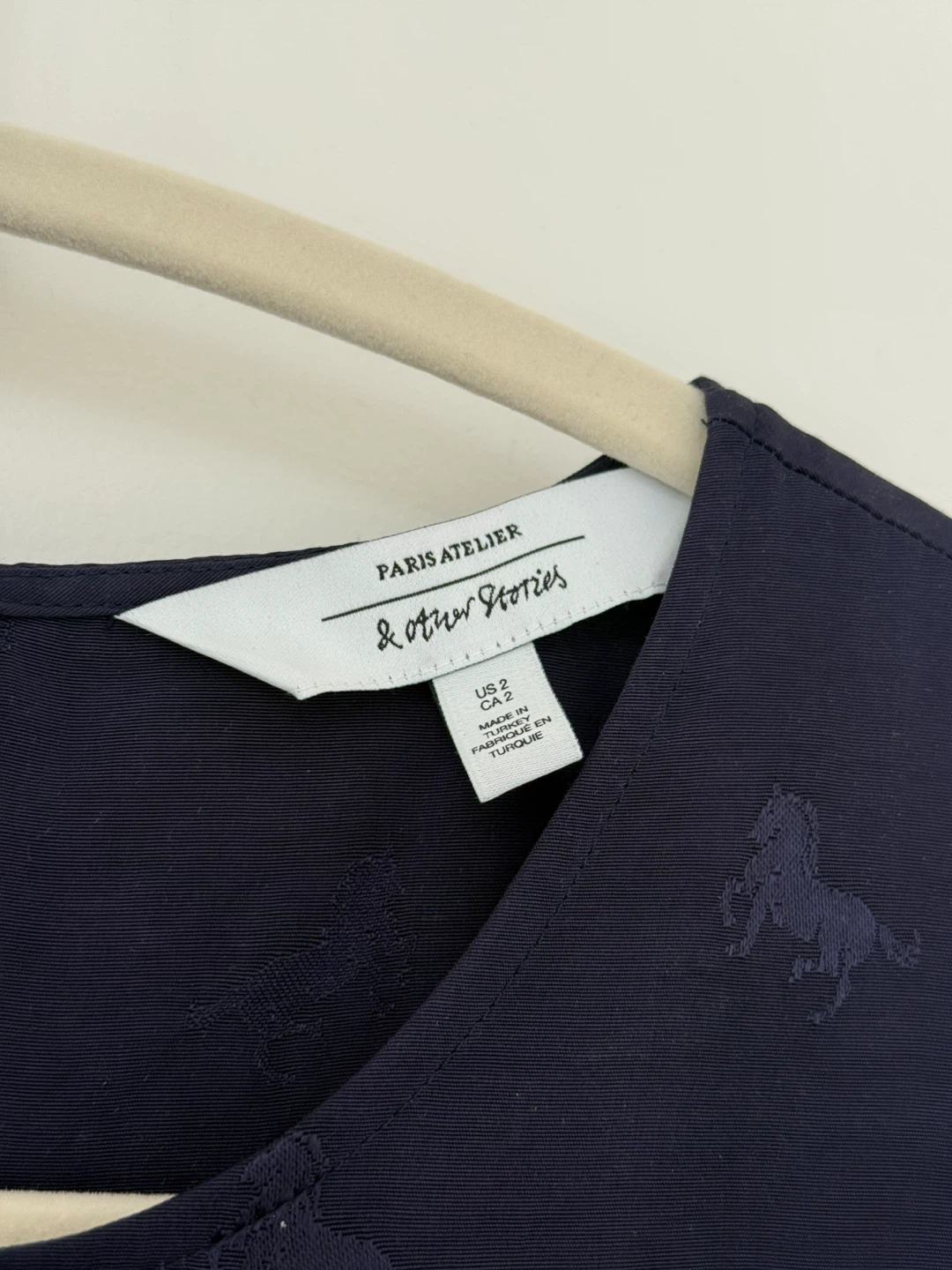 & Other Stories Navy Horse Print Midi Dress US 2 - photo 2
