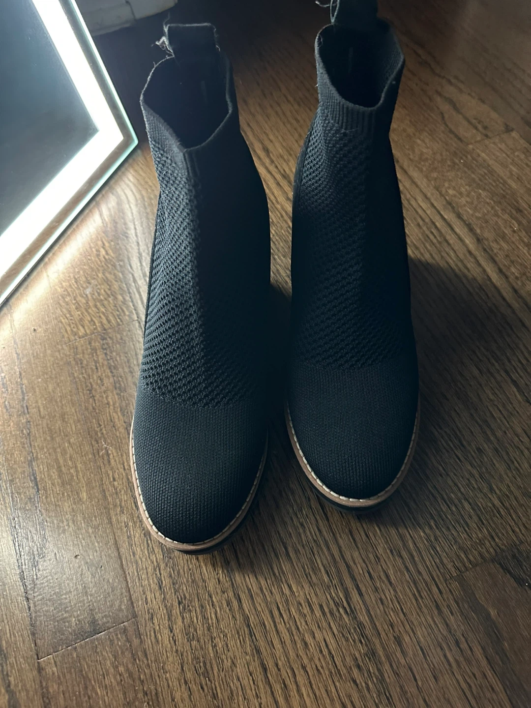 Eileen Fisher Black Knit Wedge Ankle Boots - photo 2