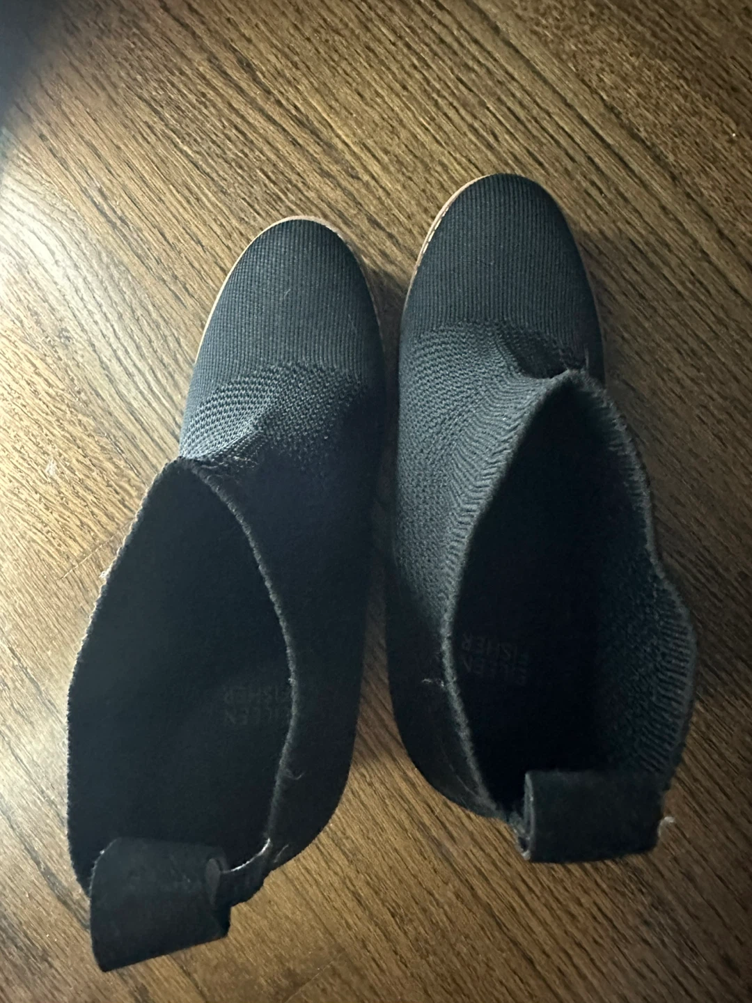 Eileen Fisher Black Knit Wedge Ankle Boots - photo 4