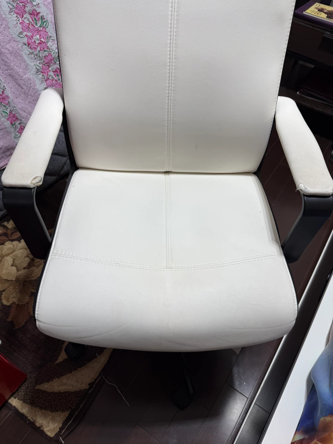 White Faux Leather Office Chair - photo 2