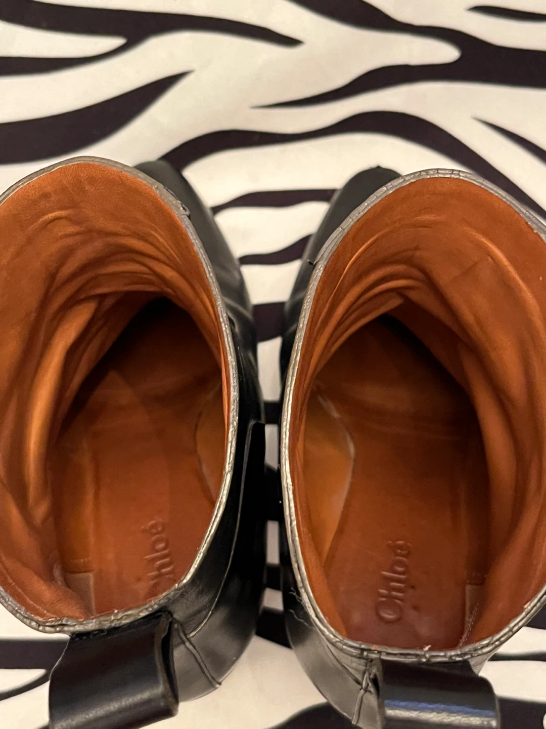 🖤 Chloé Black Leather Boots Women’s Size 38 - photo 4