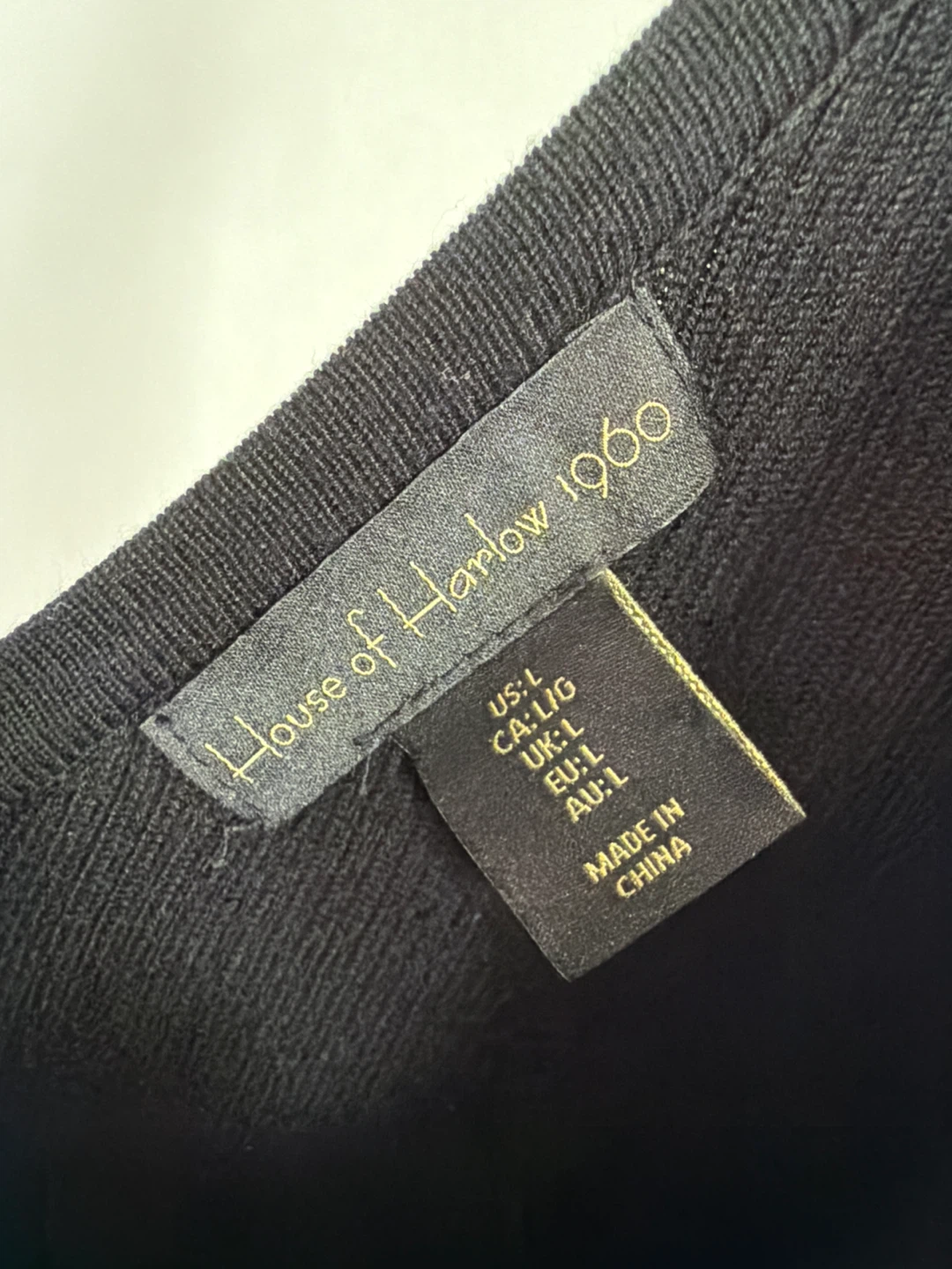 House of Harlow 1960 Black Ribbed V-Neck Maxi Dress - Size L - photo 2