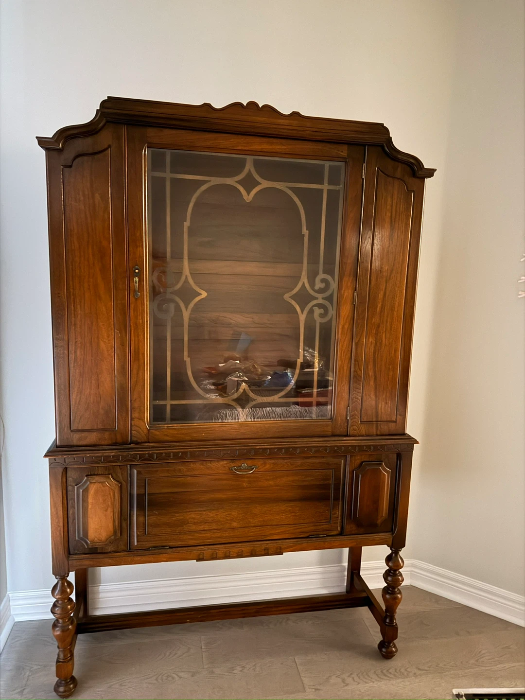 Antique Wood China Cabinet