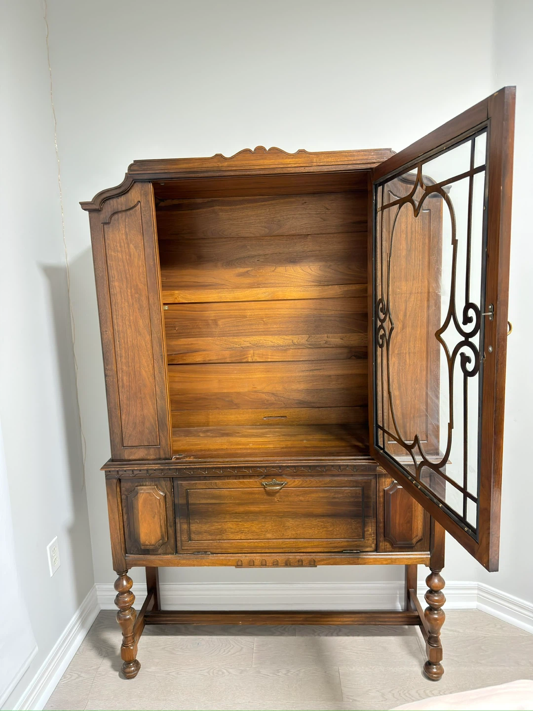 Antique Wood China Cabinet - photo 4