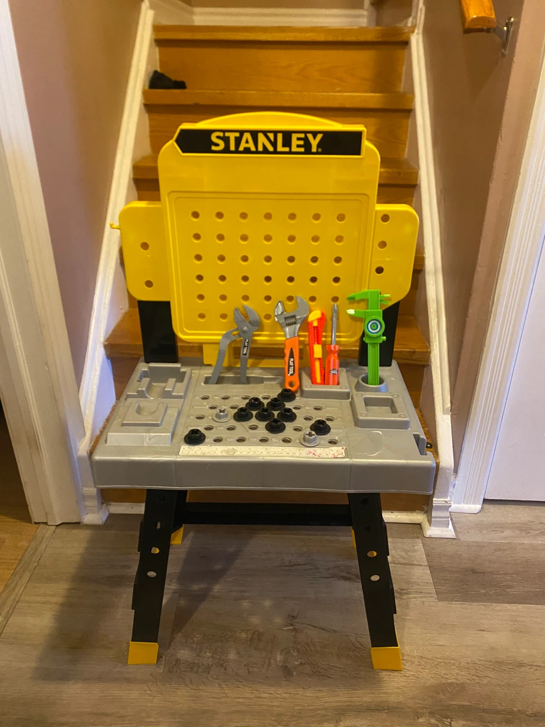 Kids work bench with tools