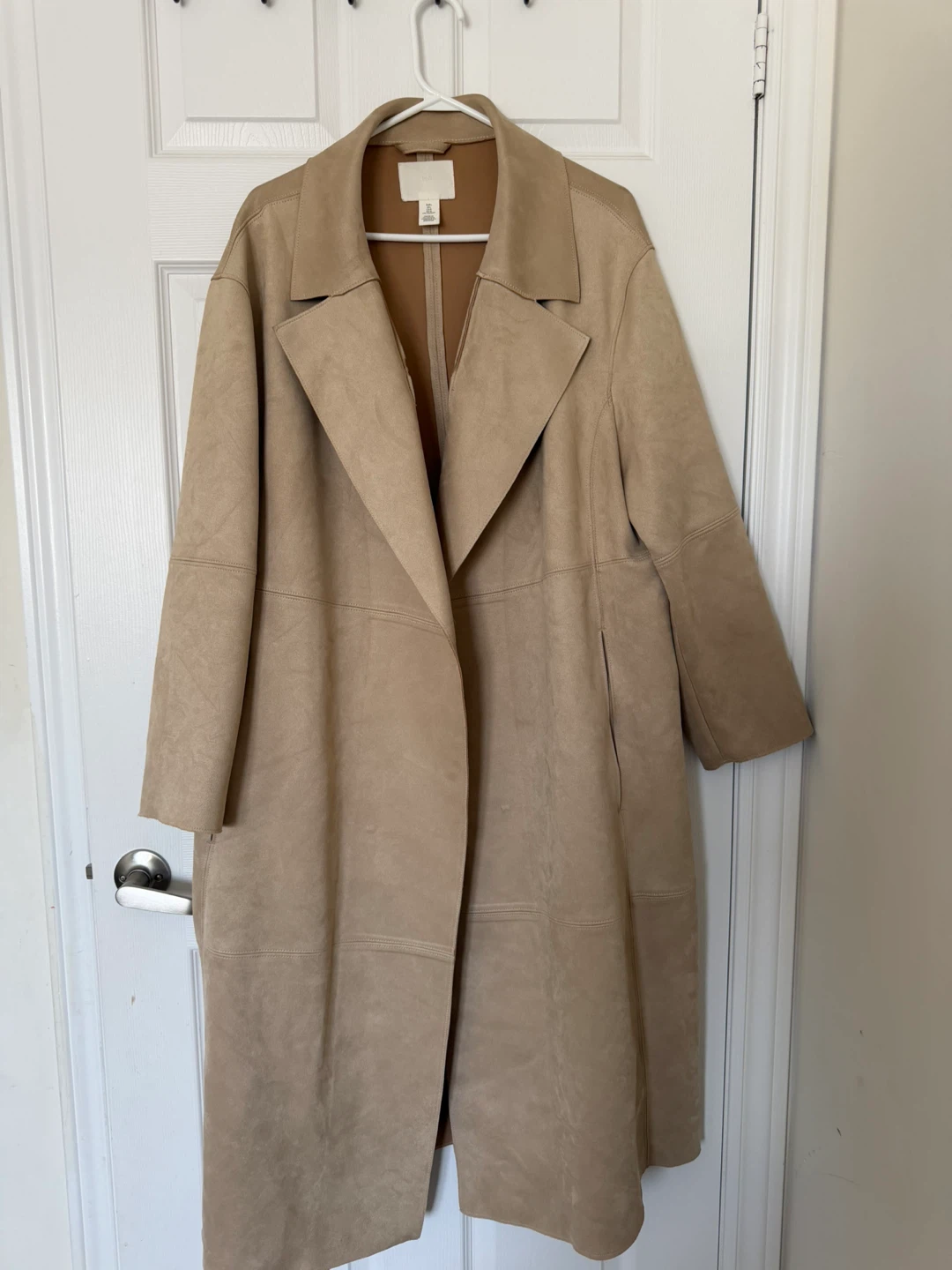 H&M Beige Suede-Look Duster Coat