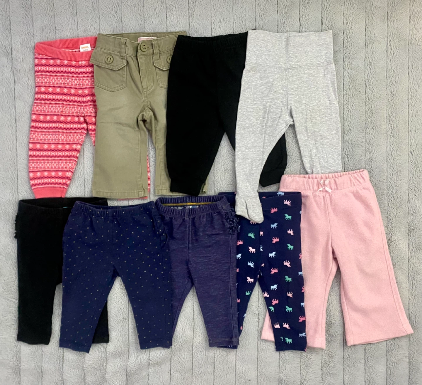 6-12 month girls pants lot