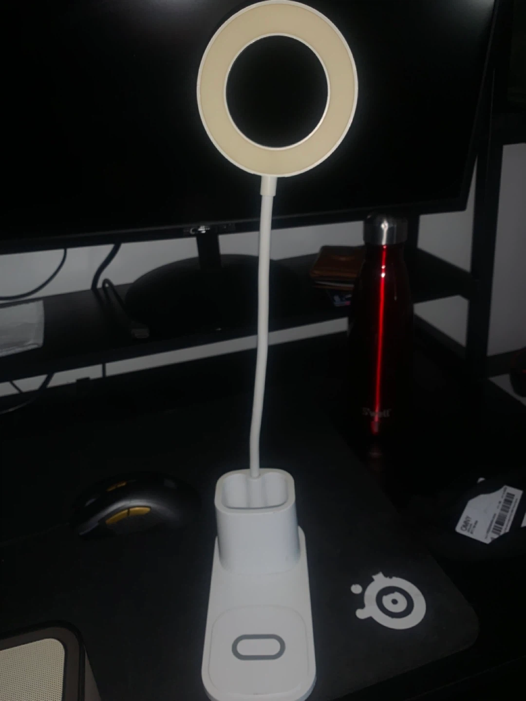 White LED Ring Light with Wireless Charger Base - photo 2