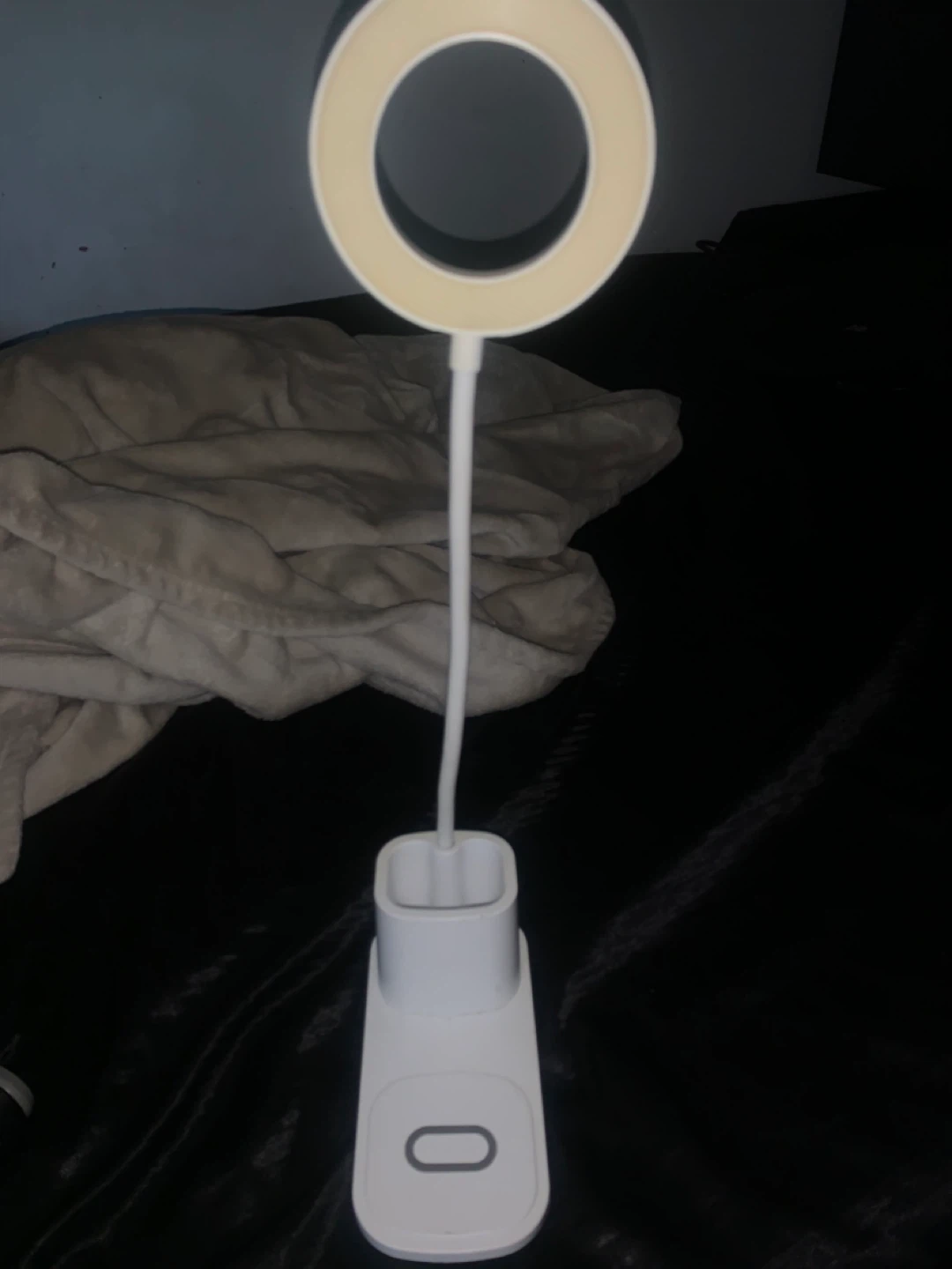 White LED Ring Light with Wireless Charger Base