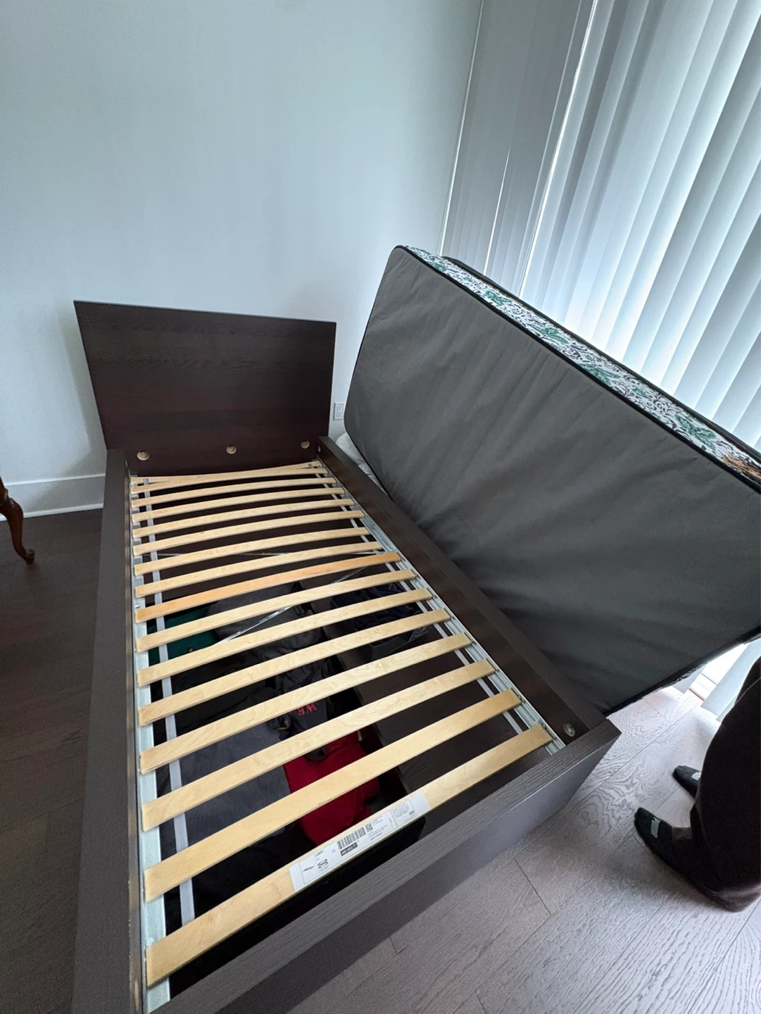 Dark Wood Twin Bed Frame - photo 2