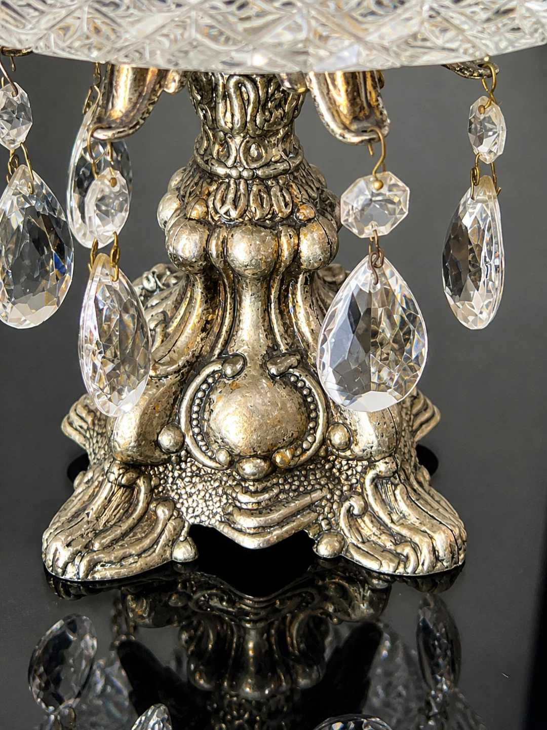 Crystal and Metal Pedestal Bowl - photo 3