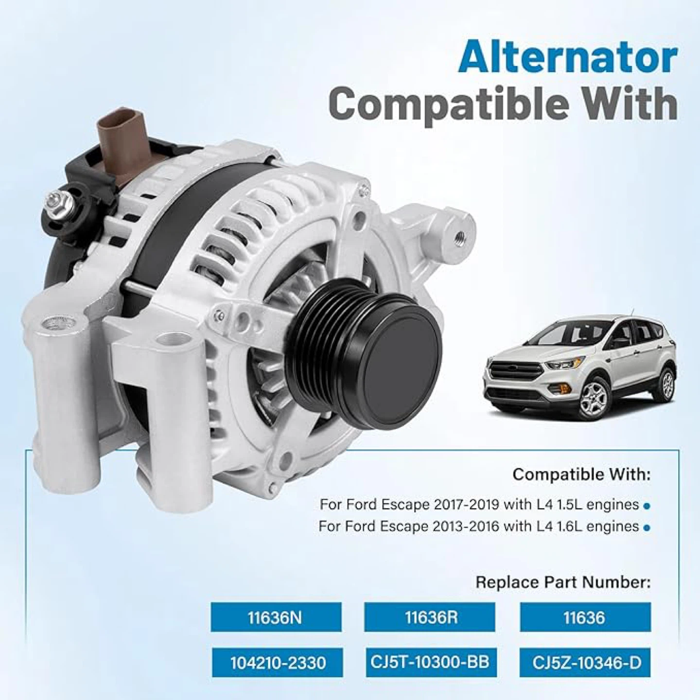 Alternator Compatible with Ford Escape 2017-2019 - photo 2