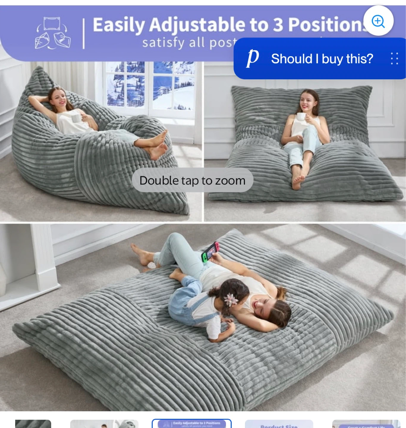Hobestluk Adjustable Bean Bag Chair Sofa