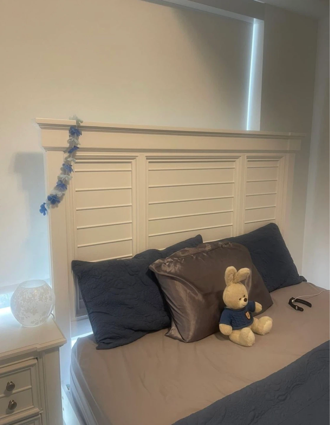 White Bedroom Set - Headboard, Dresser & Nightstand