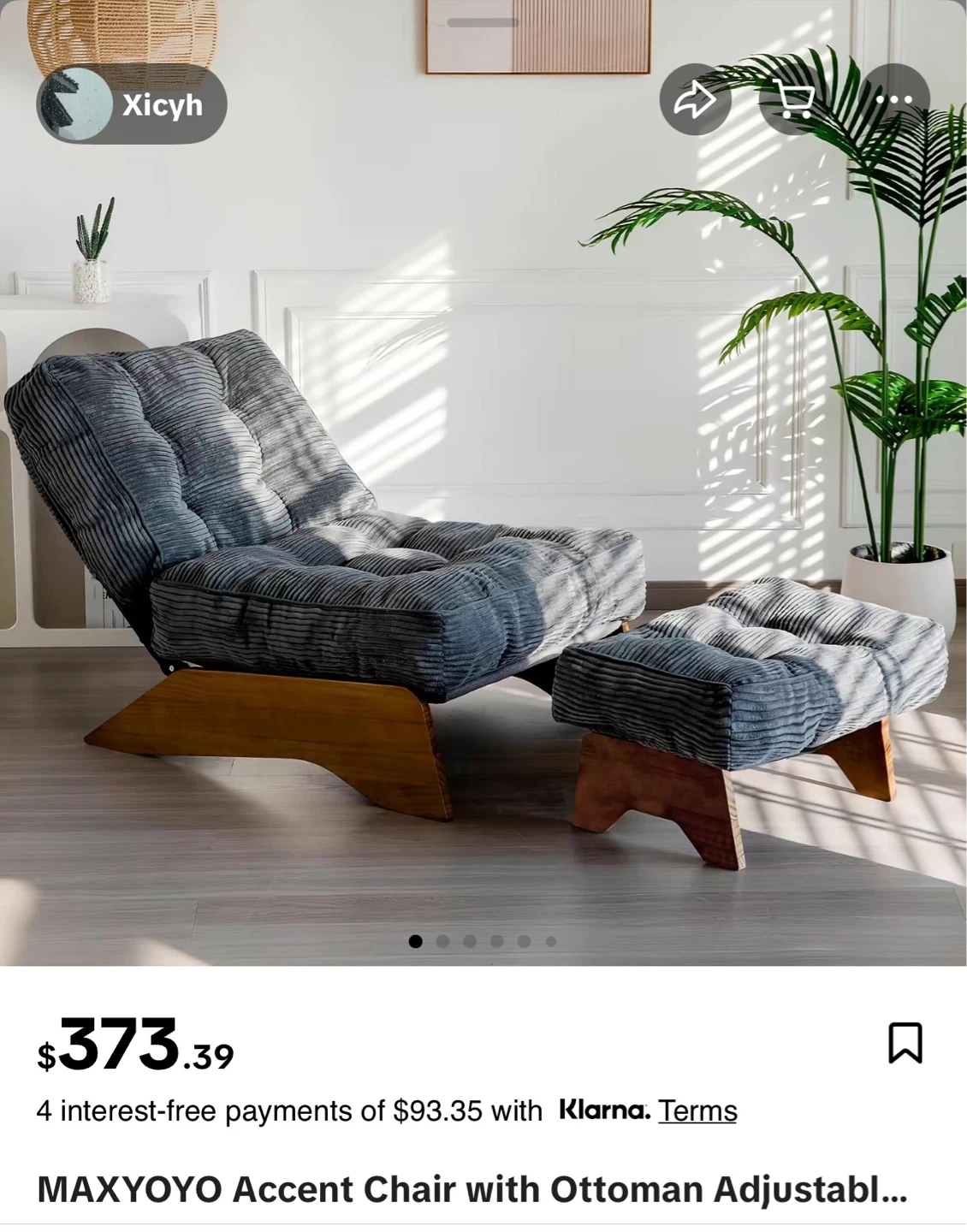 MAXYOYO Accent Chair with Ottoman