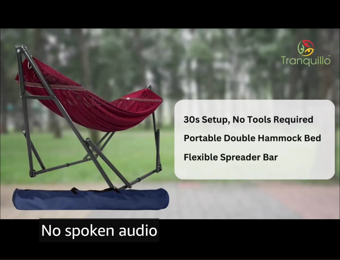 Tranquillo Adjustable Hammock Stand with Red Double Hammock - photo 5