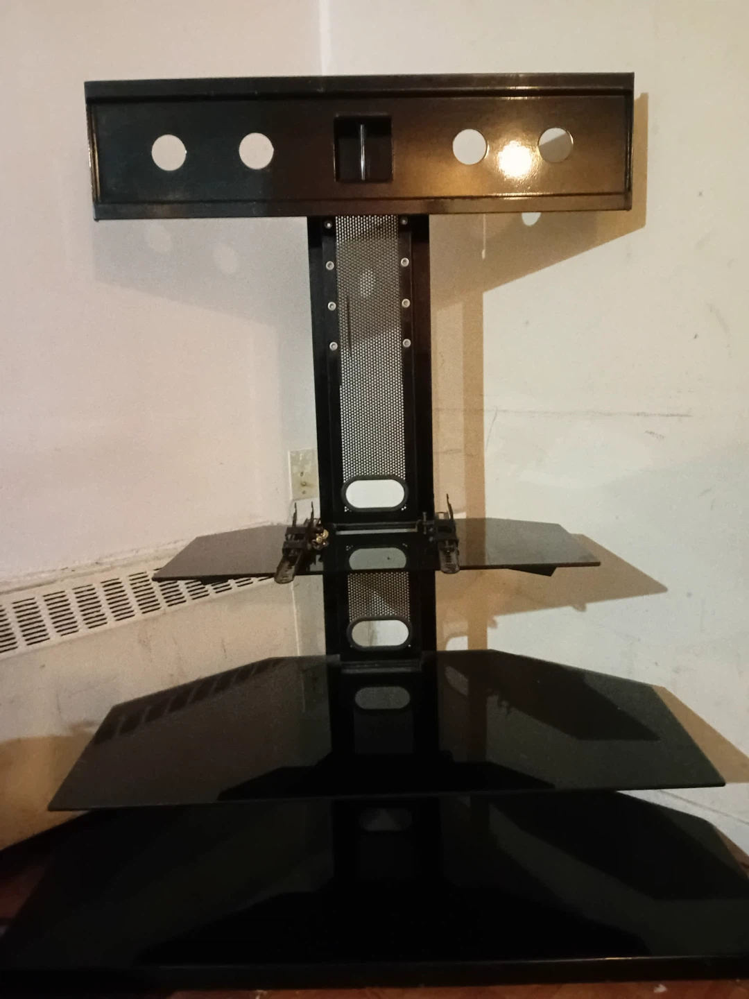 Black Glass TV Stand with Mount - photo 2