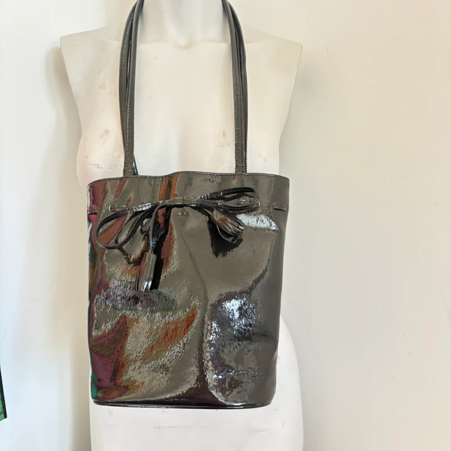 Patent Black Shoulder Bag