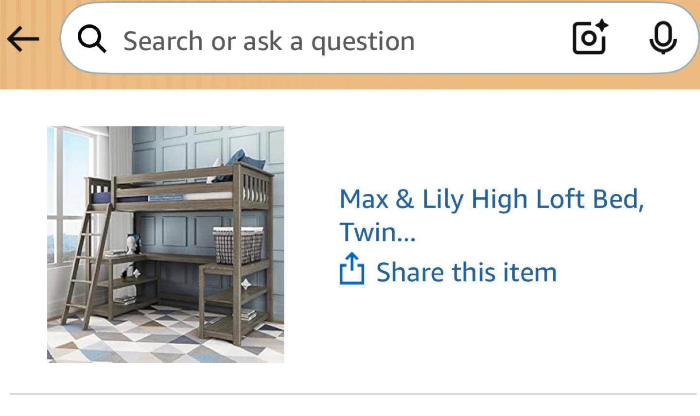 Max & Lily High Loft Bed - Twin