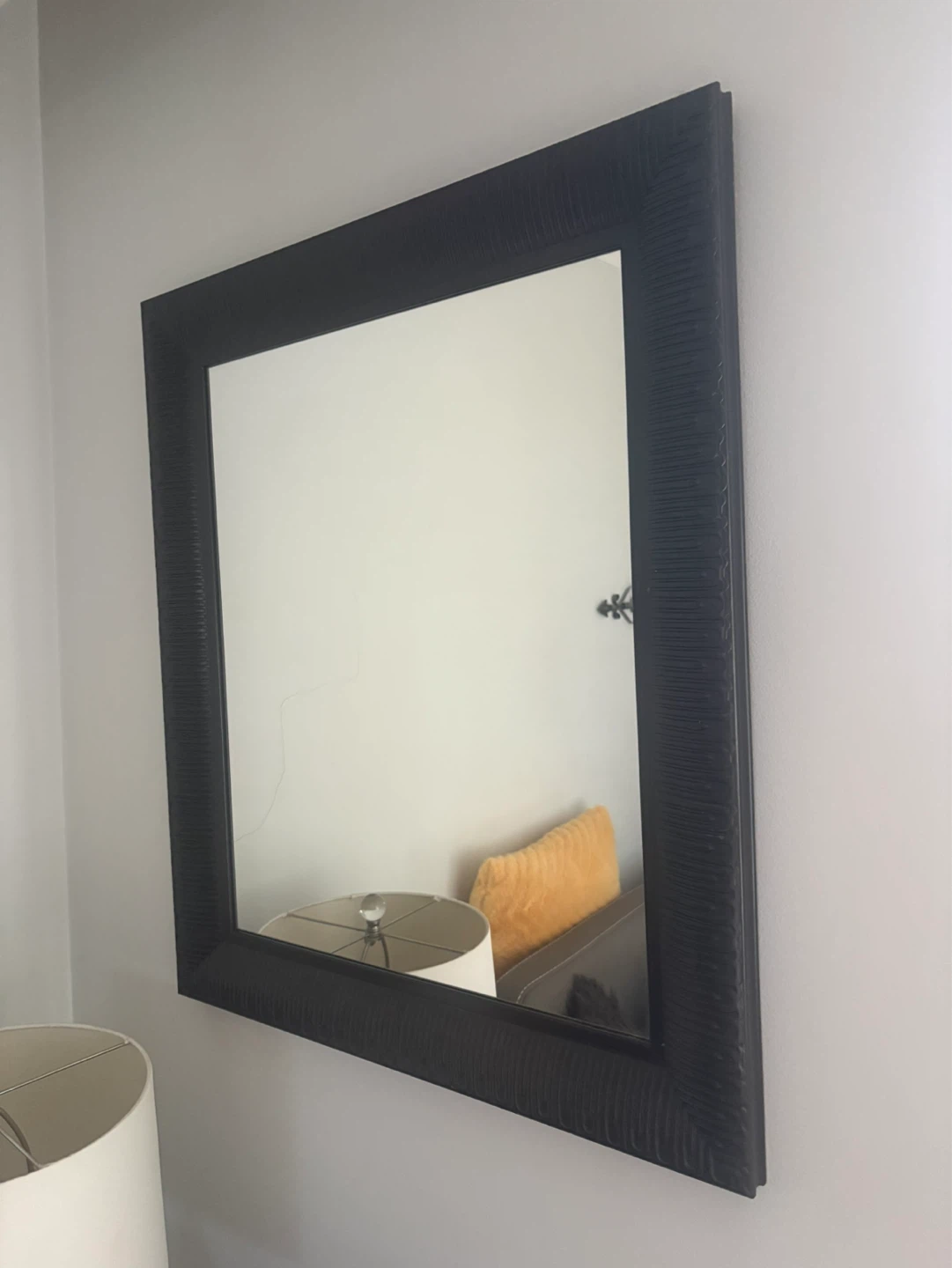 Square dark Brown Framed Wall Mirror - photo 2