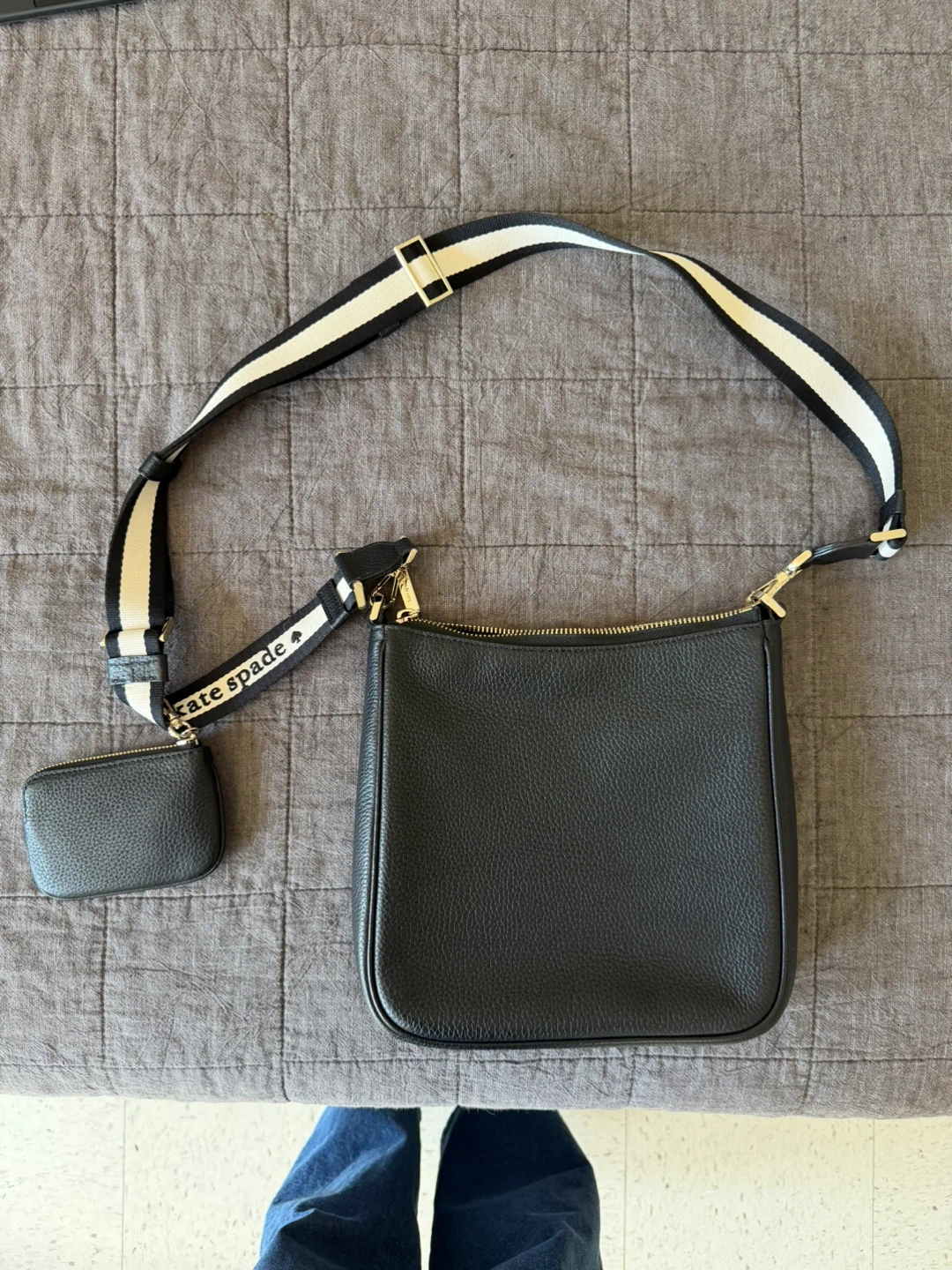 Kate Spade Black Leather Crossbody Bag with Coin Pouch - photo 2