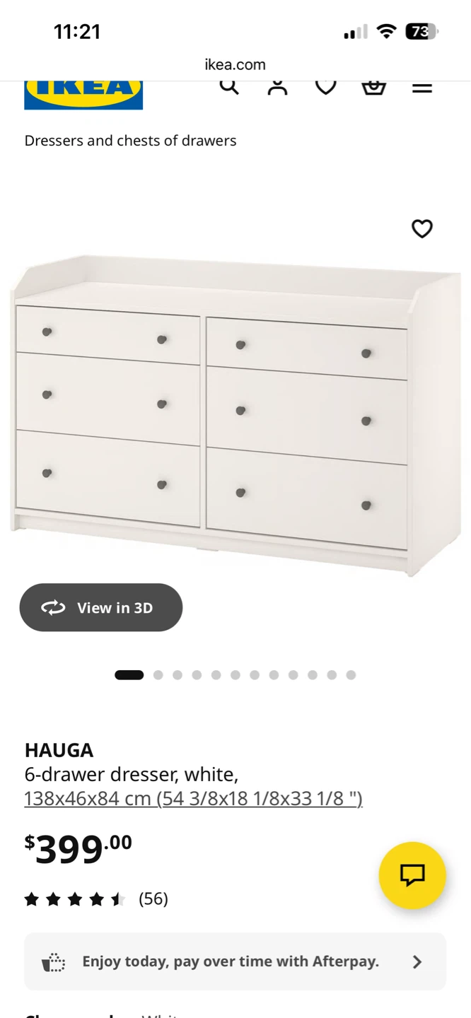 IKEA HAUGA 6-drawer dresser, white - photo 2