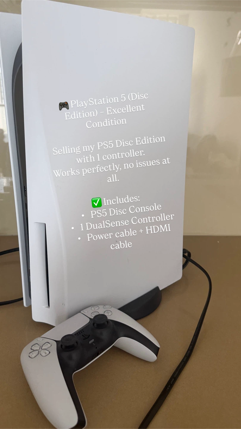 PlayStation 5 Disc Edition Console with 1 Controller