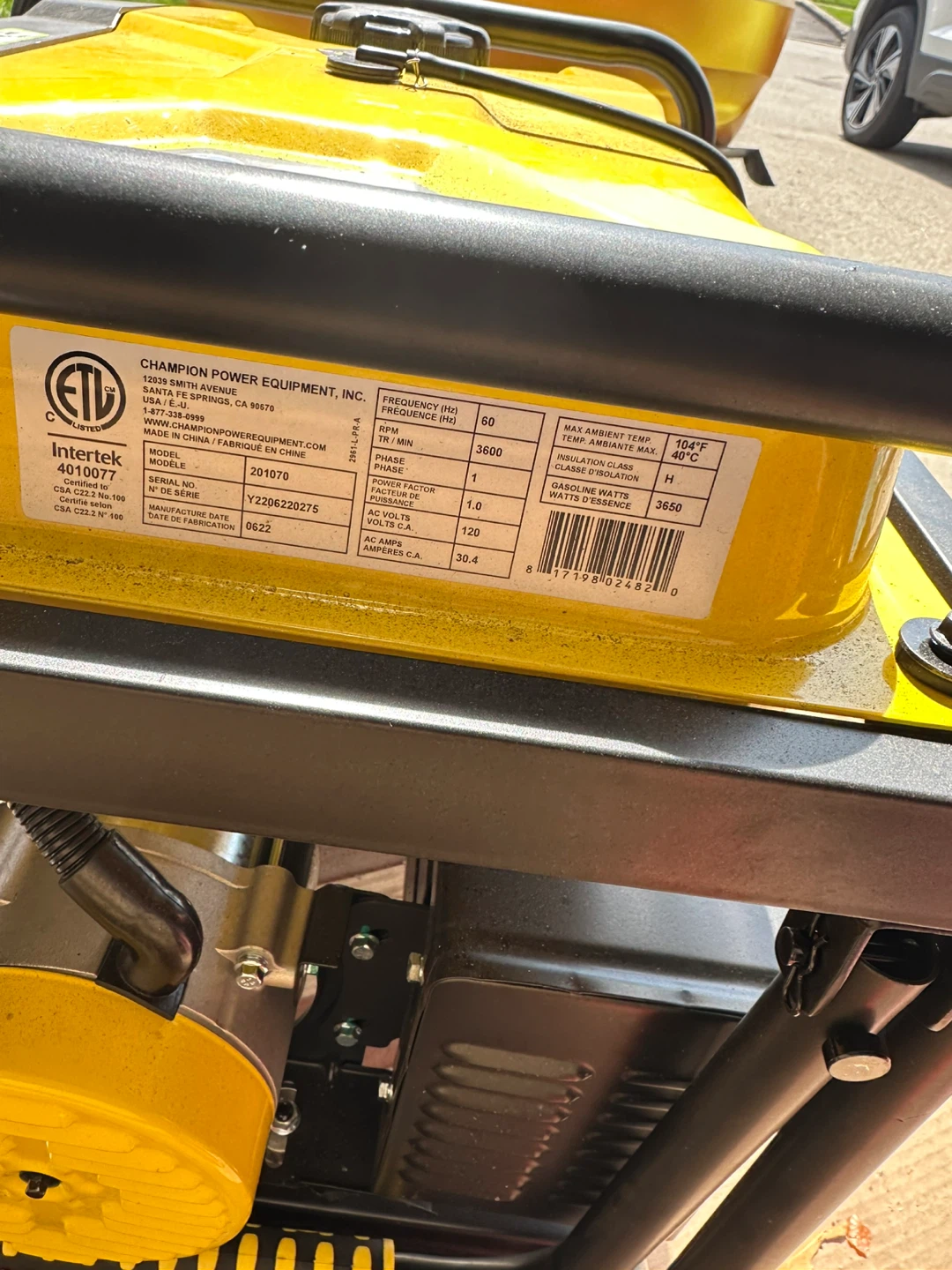 Champion 3650W Generator - photo 4
