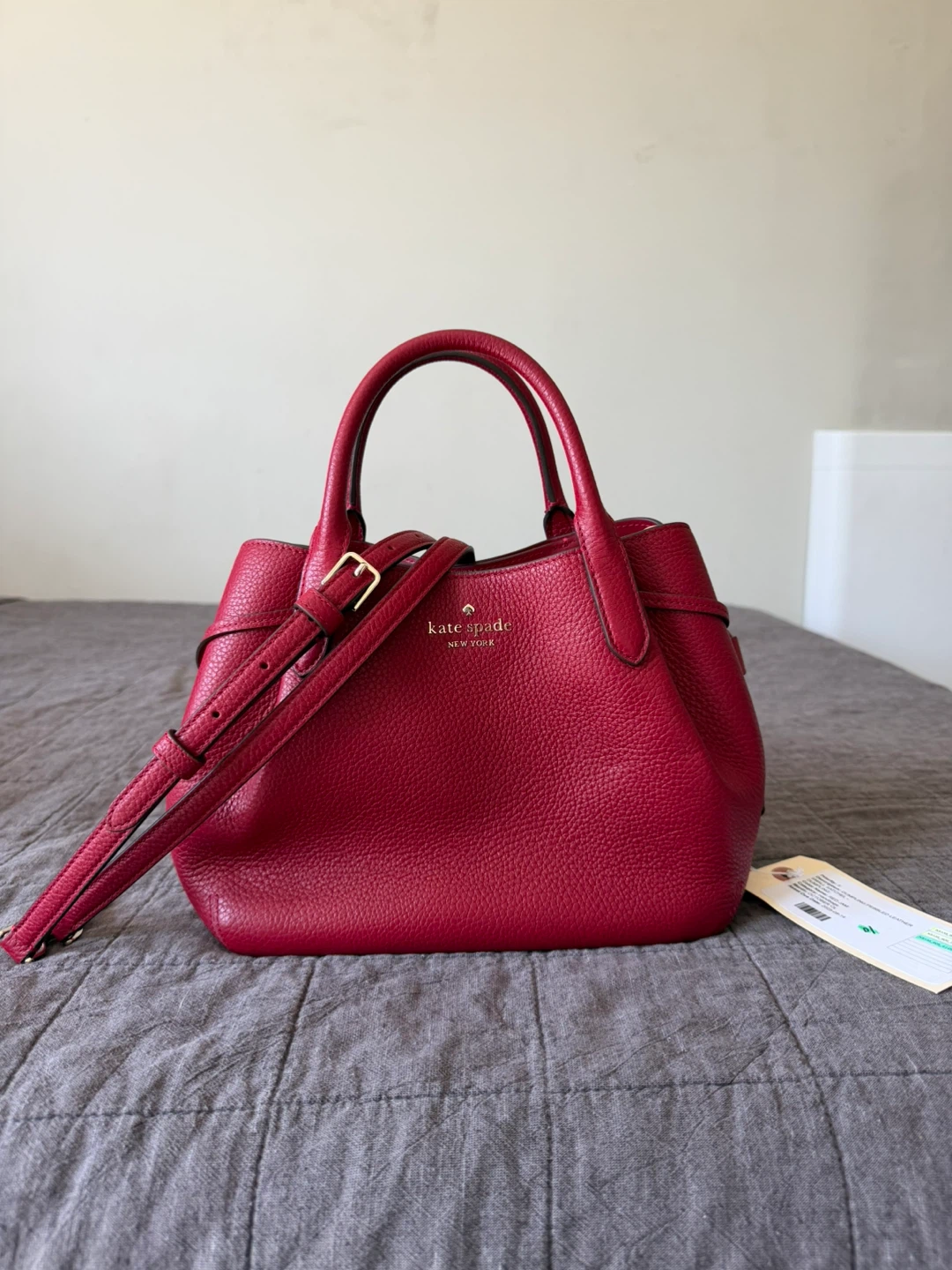Kate Spade Red Jam Leather Satchel Handbag - photo 3