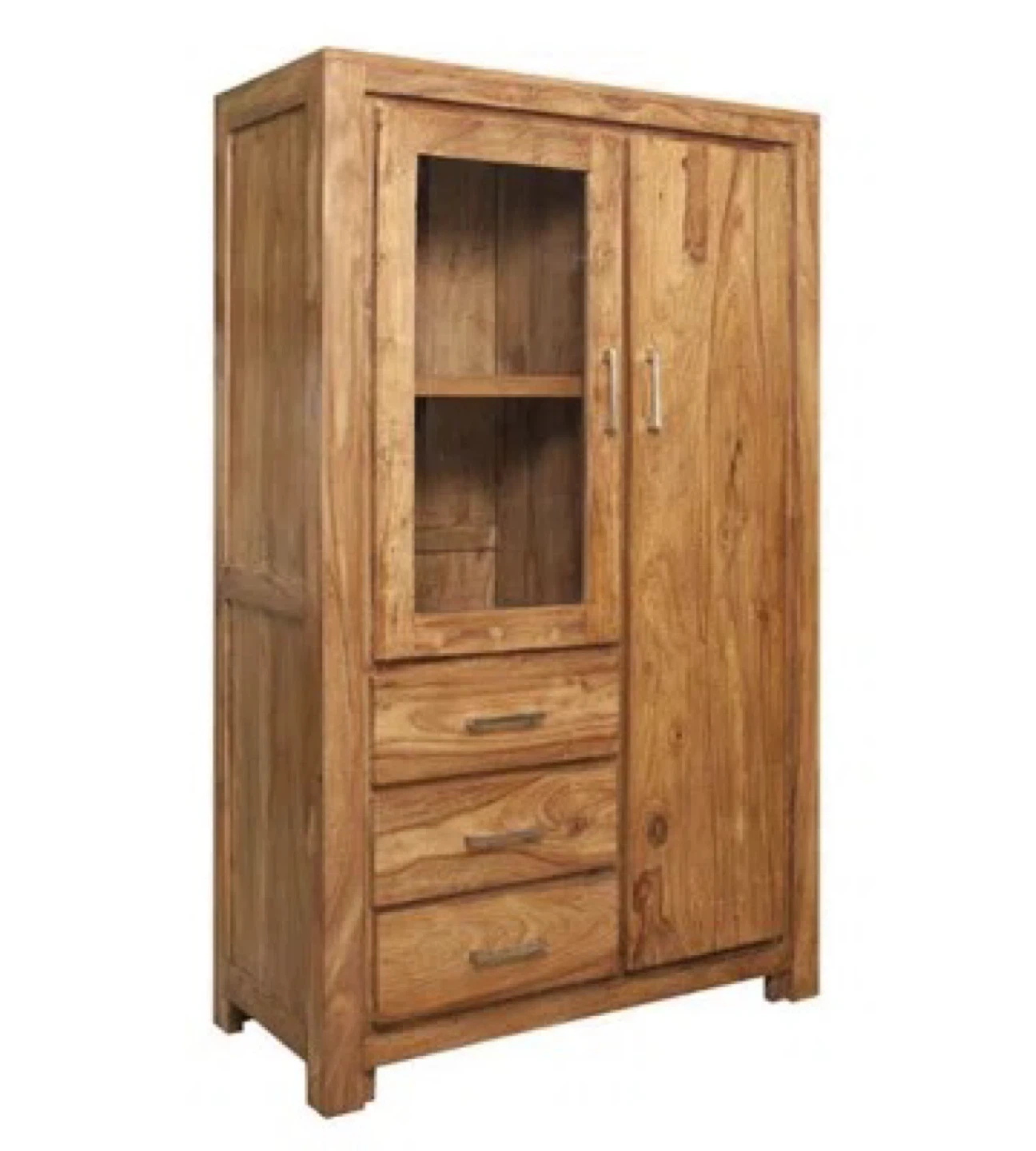 Wooden Display Cabinet with Glass Door and Drawers - photo 3