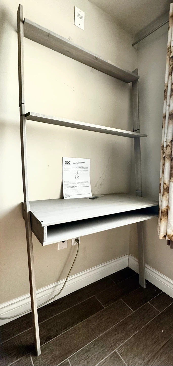 Ladder Desk with 2 Shelves wood grey finish
