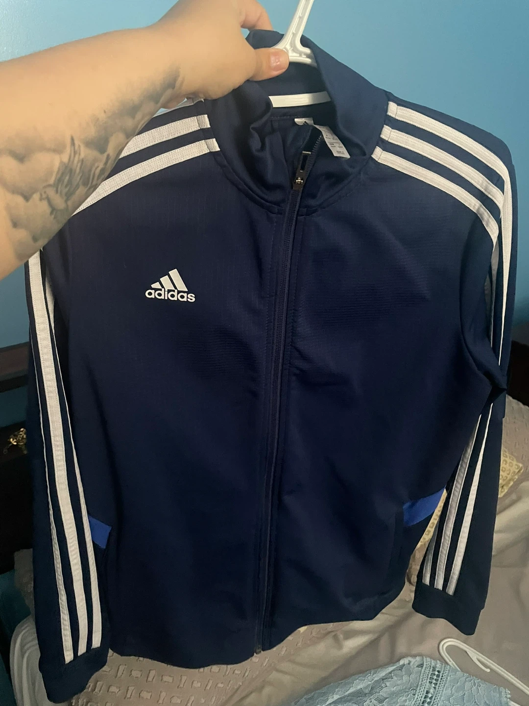 Adidas Track Jacket - Navy Blue - Size Medium