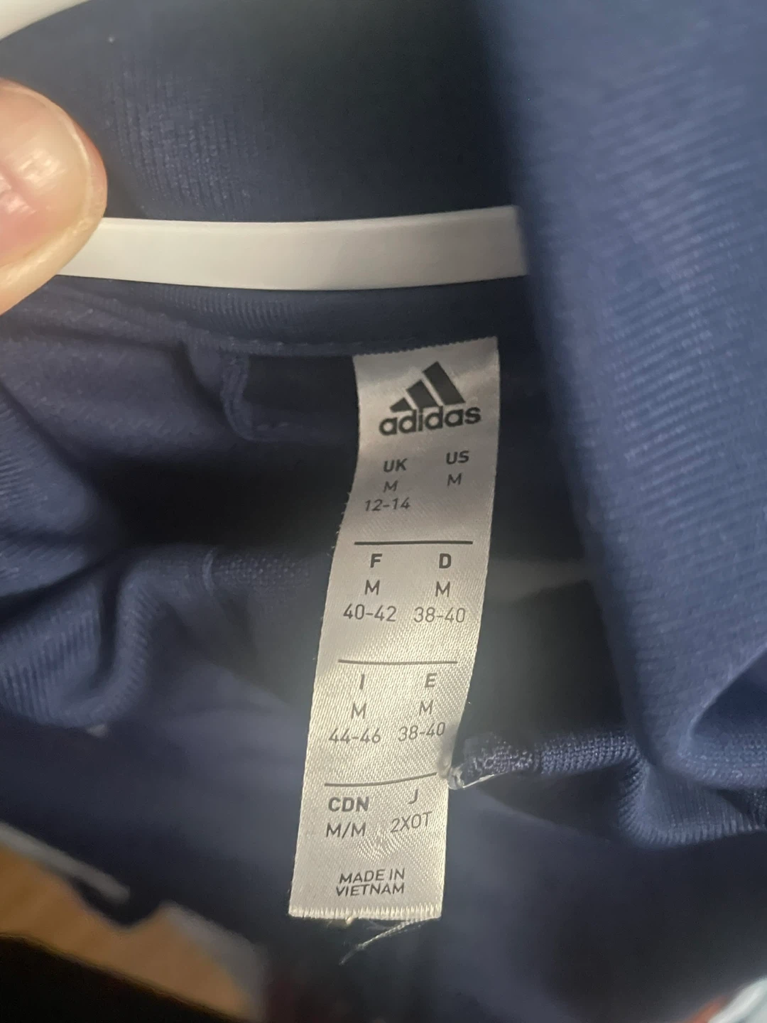 Adidas Track Jacket - Navy Blue - Size Medium - photo 3