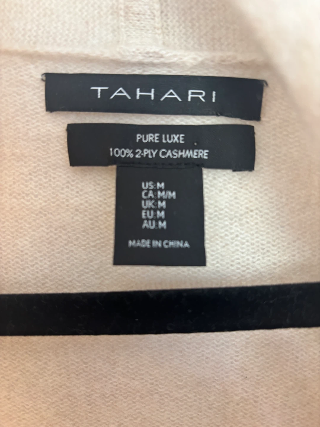 Tahari Pure Luxe 100% 2-Ply Cashmere Cardigan - Cream - Size M - photo 2