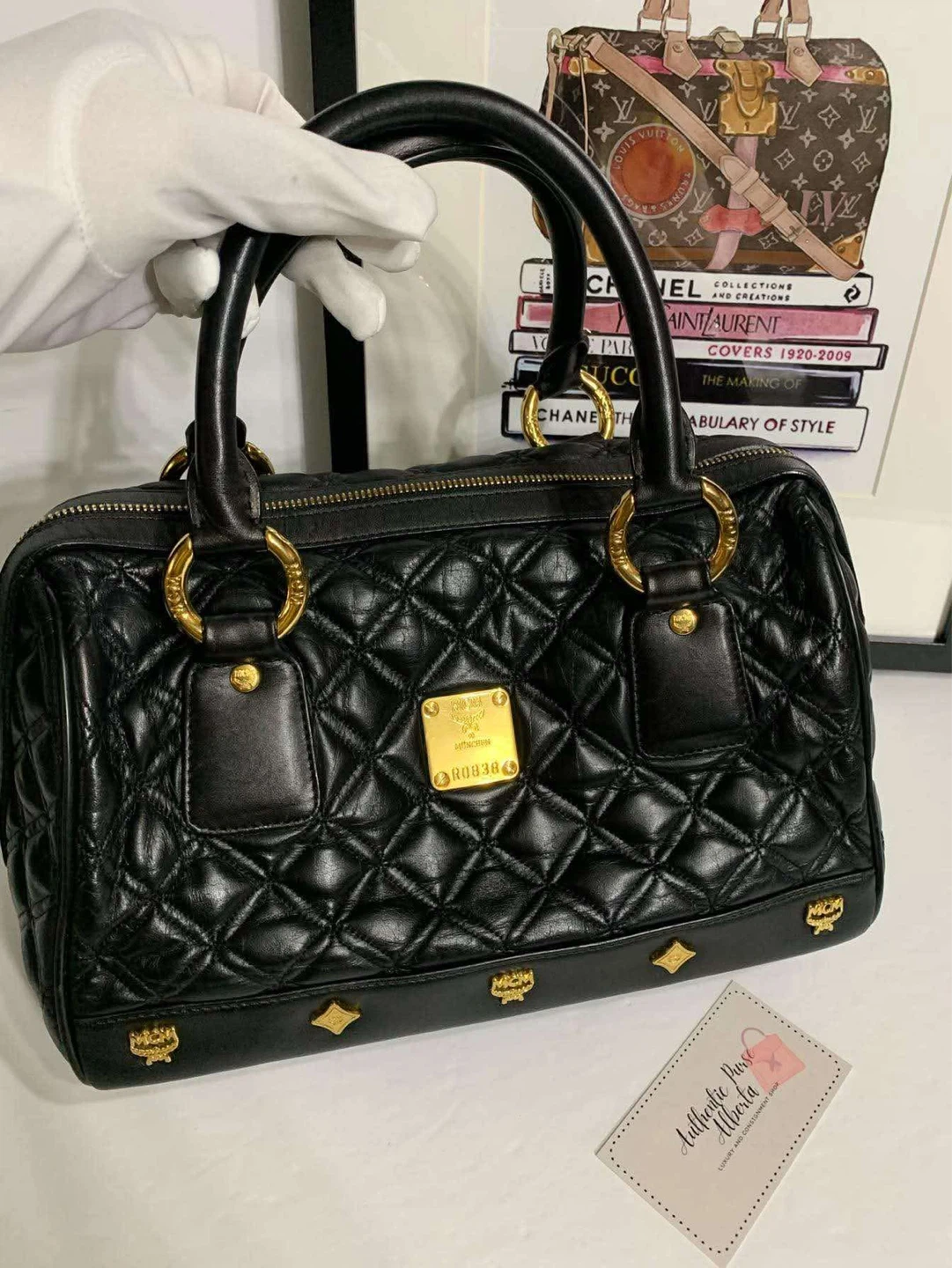 MCM Quilted Leather Satchel Bag