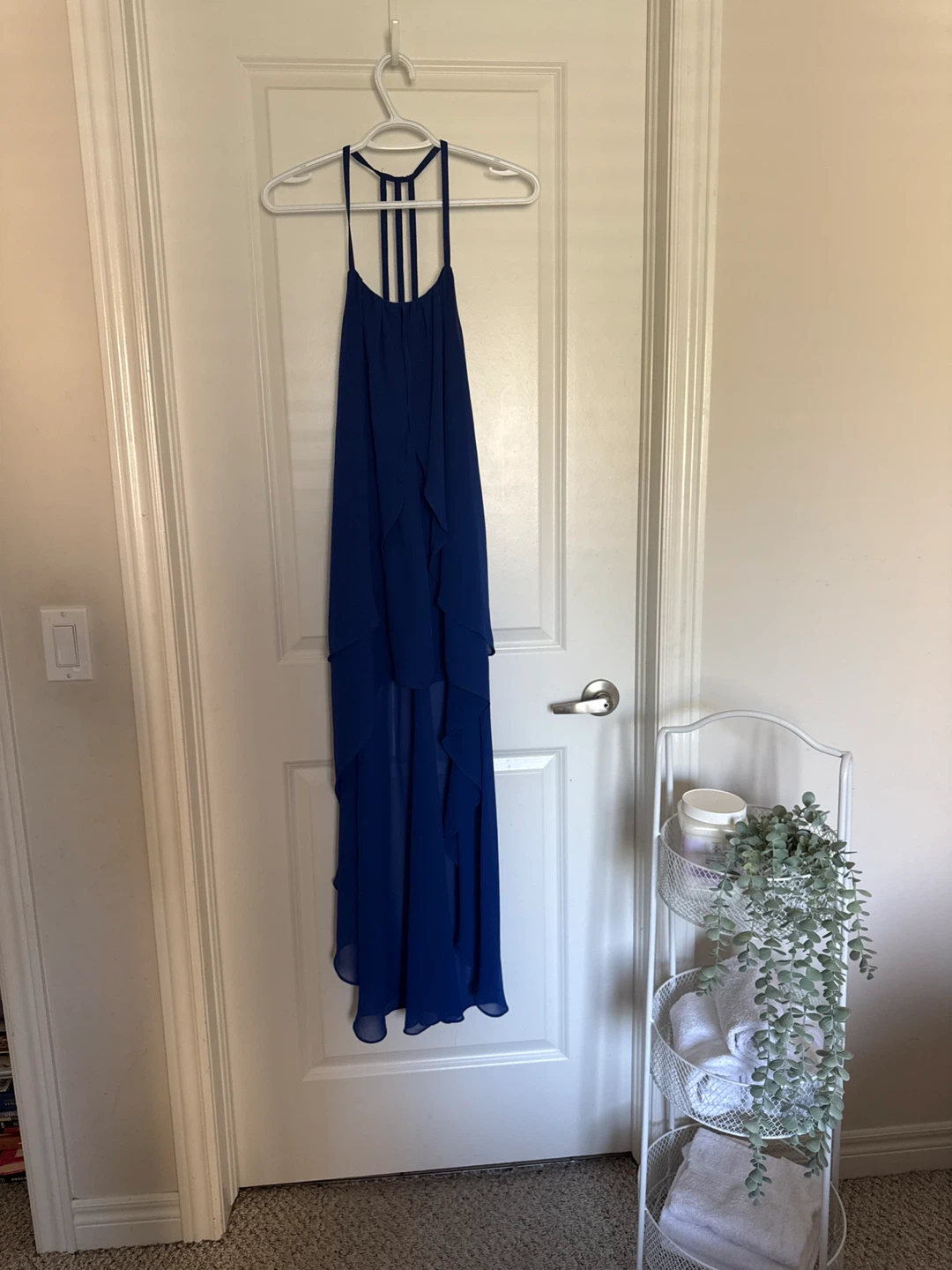 Arden B. Royal Blue Halter Maxi Dress